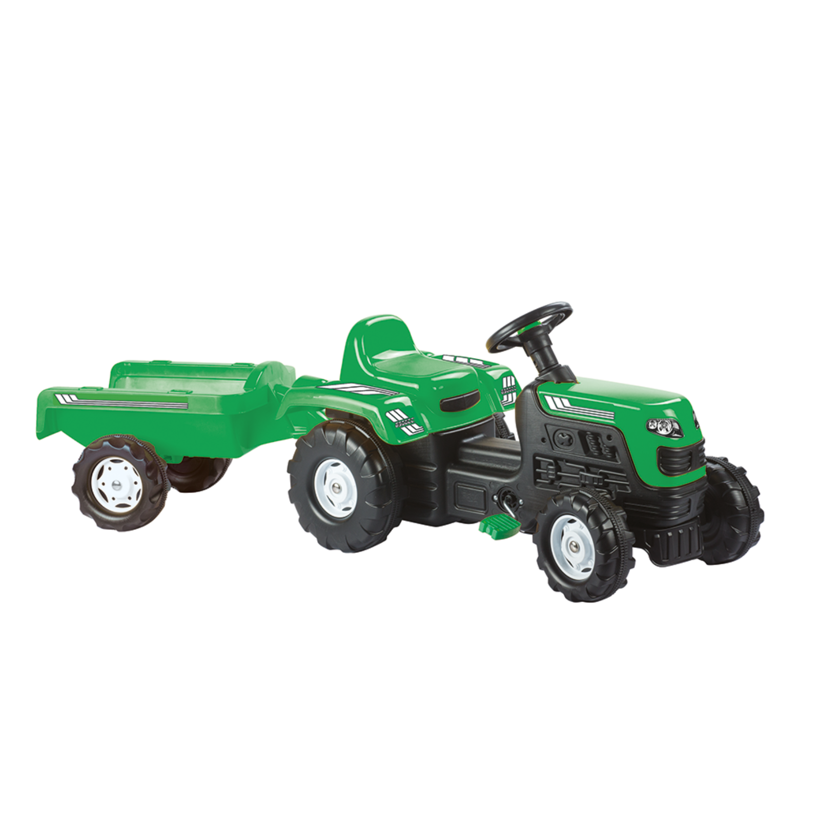 Ride-on Large Pedal Tractor with Trailer - Green (3 - 5 Years)