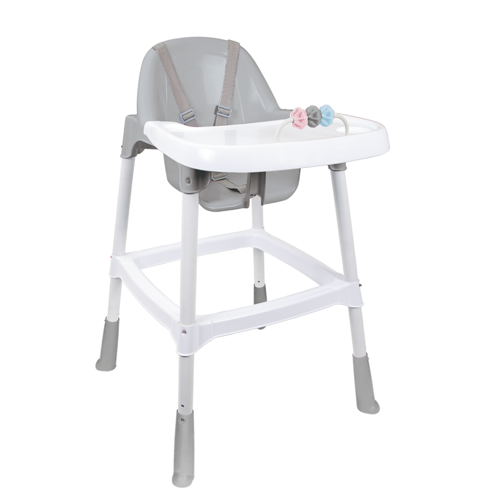 Compact Baby Toddler Highchair with Toys - Grey