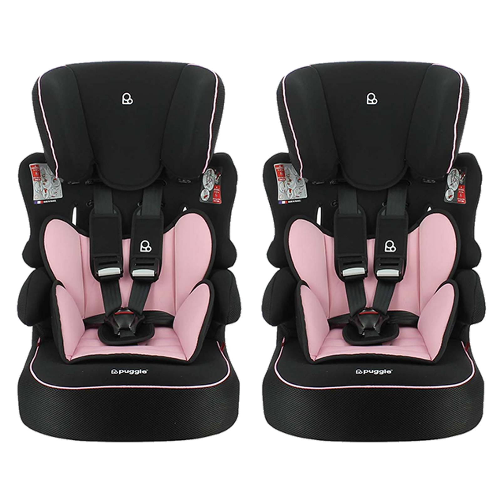 Puggle Linton Comfort Plus Luxe Grp 123 Car Seat - Blush Pink (2 Pack)