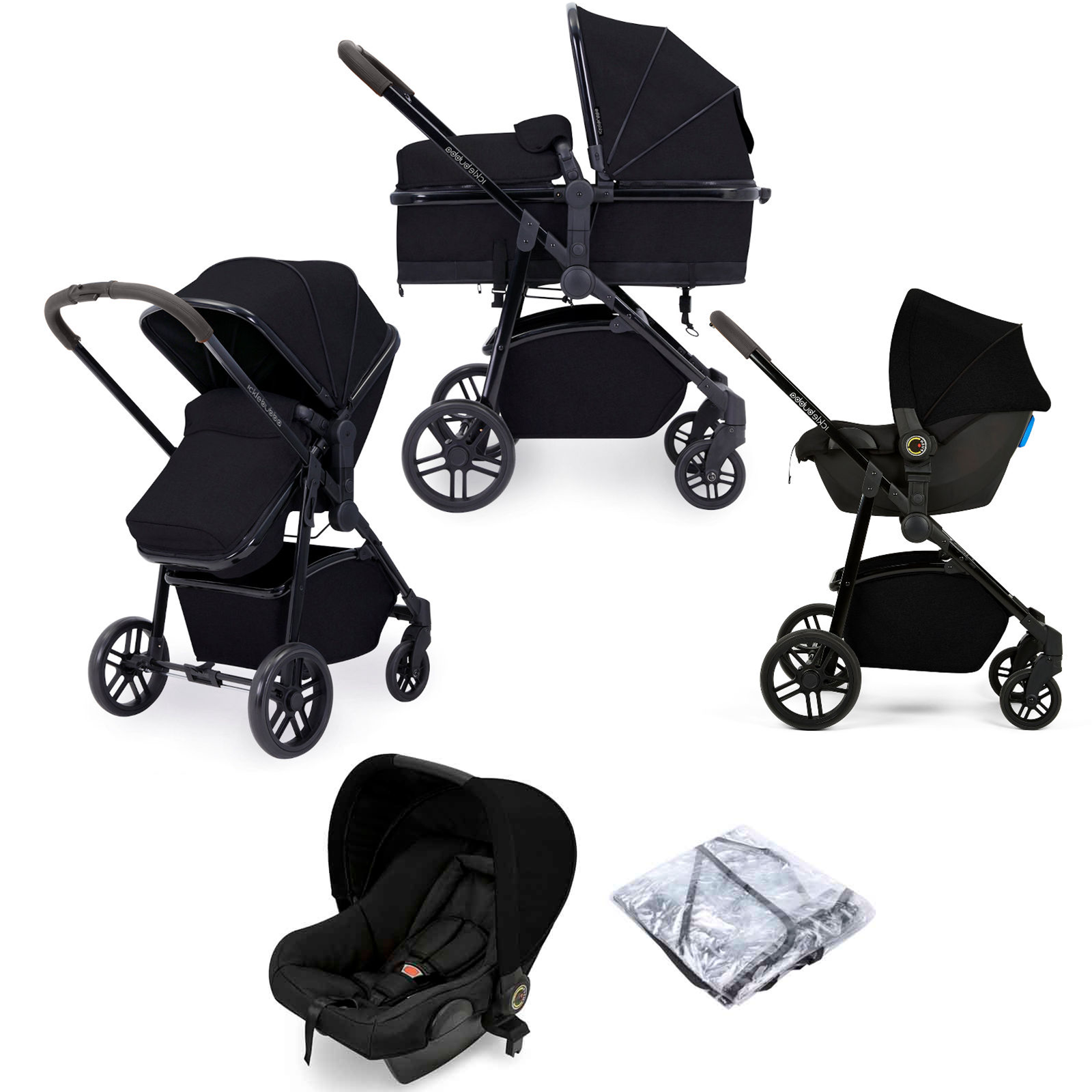 Ickle Bubba Zira Moon 3 in 1 (Astral) Travel System - Black 