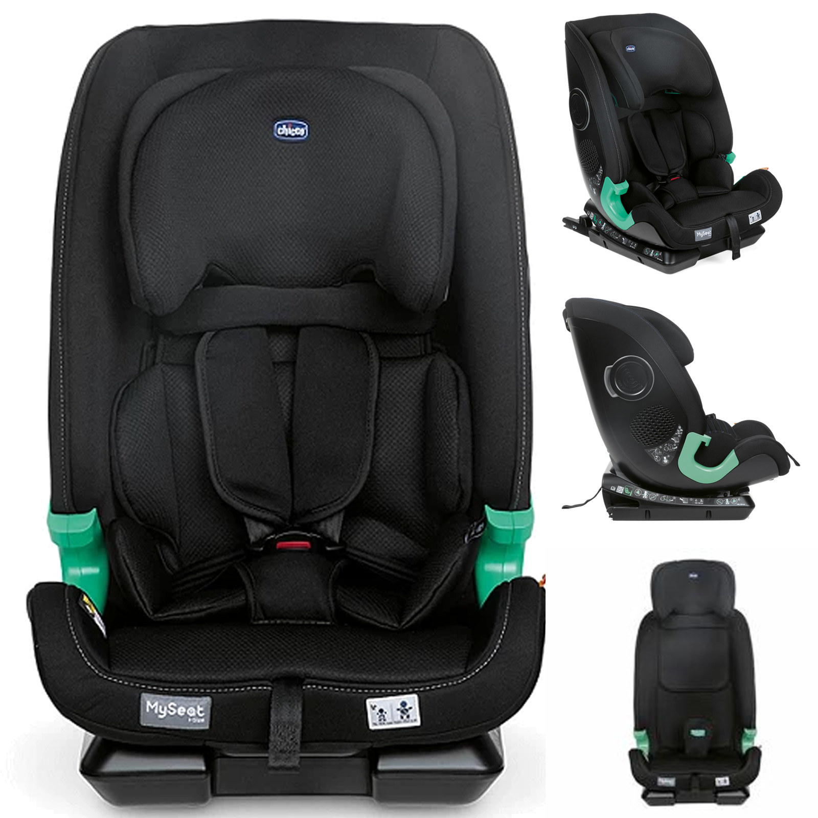 Chicco Myseat i-Size Group 1/2/3 ISOFIX Car Seat - Black (15 Months-12 Years)