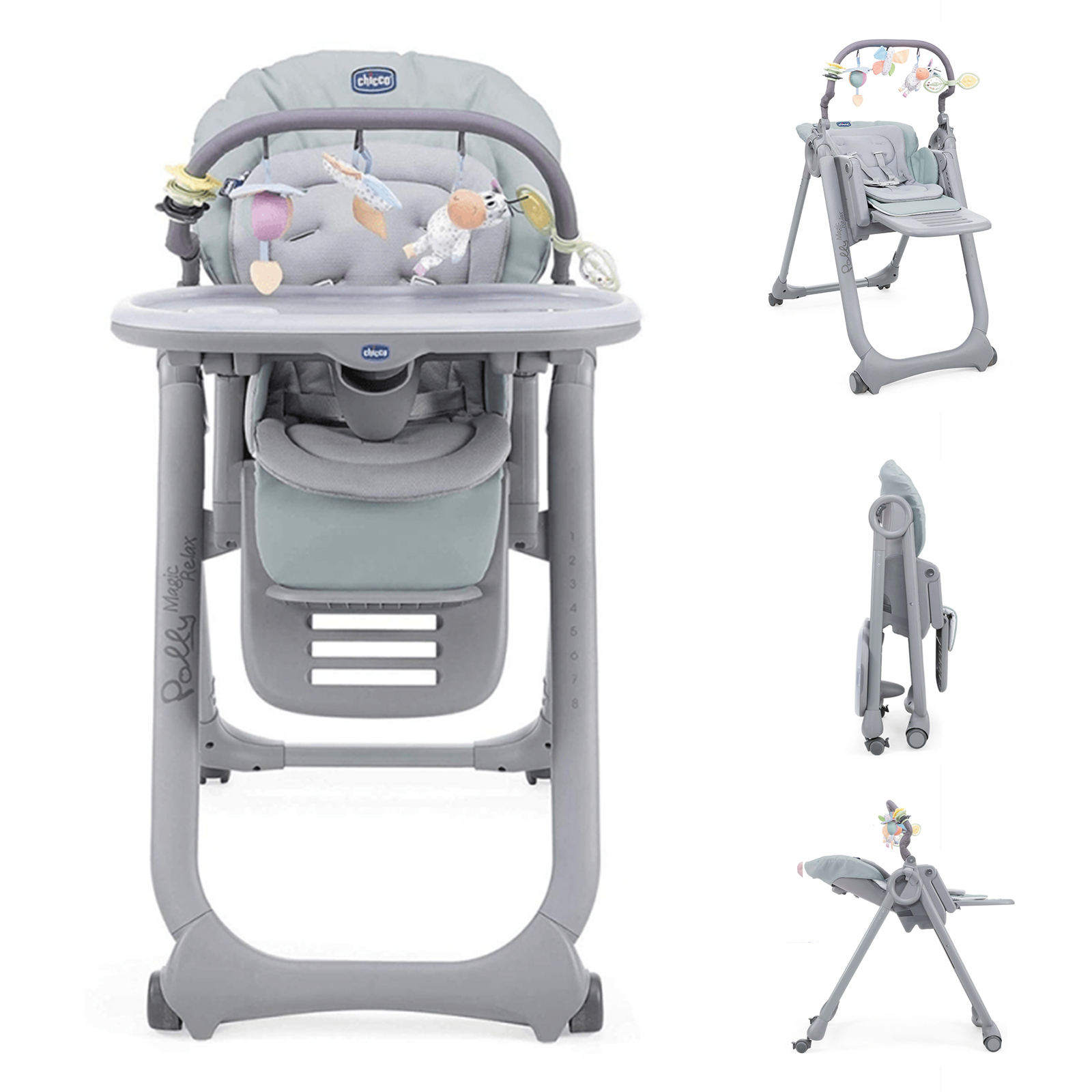 Chicco Polly Magic Relax 3in1 Highchair Low Chair – Grey