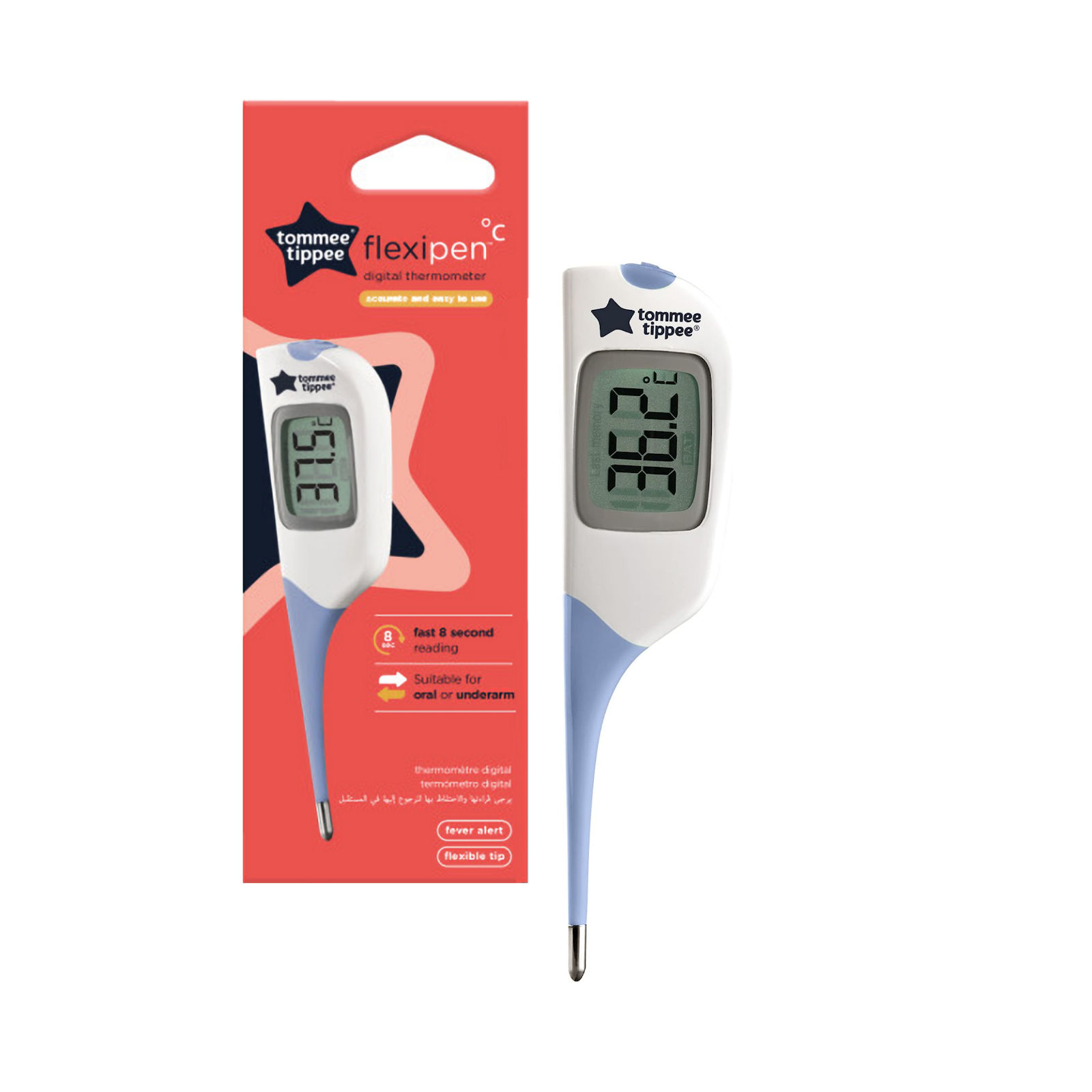 Tommee Tippee Digital 2in1 Pen Thermometer - White