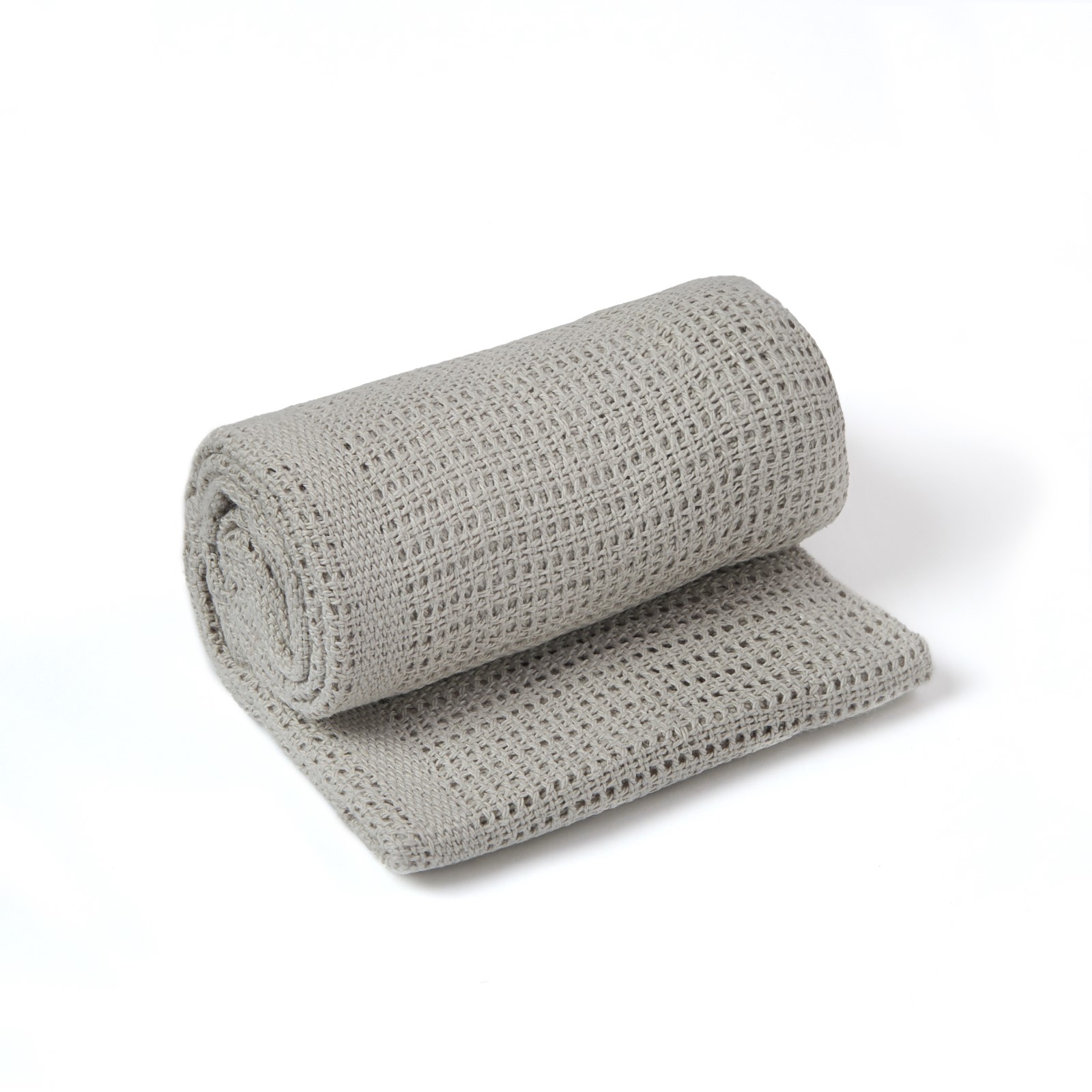 Soft Cotton Pram/Moses Basket/Crib Cellular Blanket - Grey