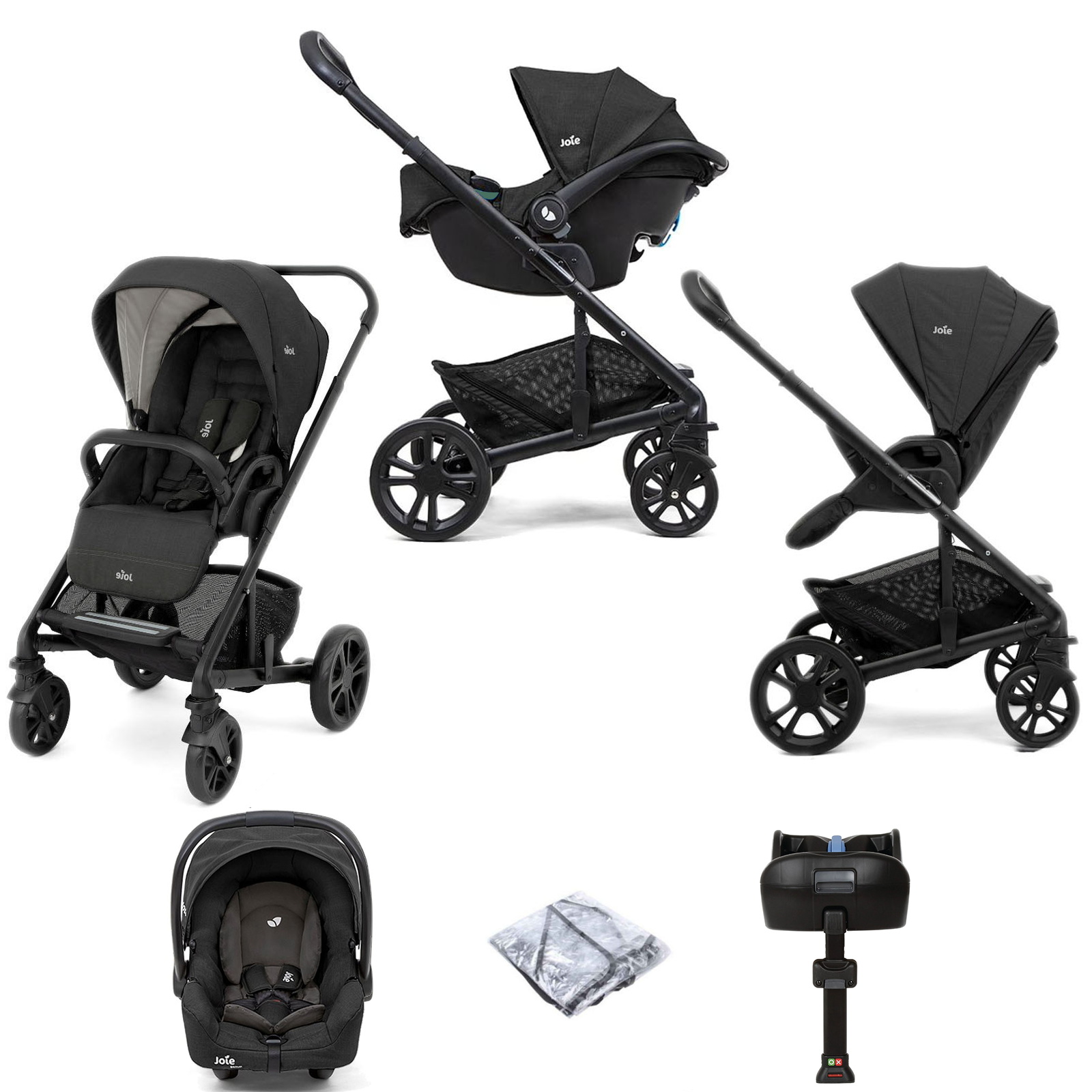 Joie Chrome (Gemm) Travel System with ISOFIX Base - Shale