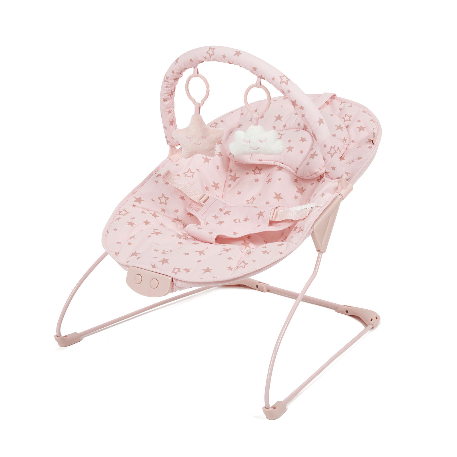 Puggle Dream & Play Musical & Vibration Bouncer – Scattered Stars Pink