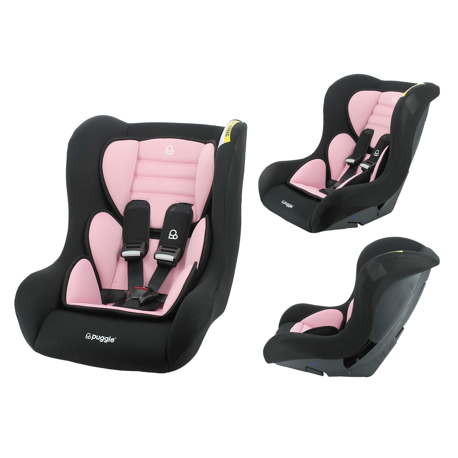 Puggle Flixton Comfort Safe Group 0+/1/2 Car Seat – Blush Pink (0-7 Years)