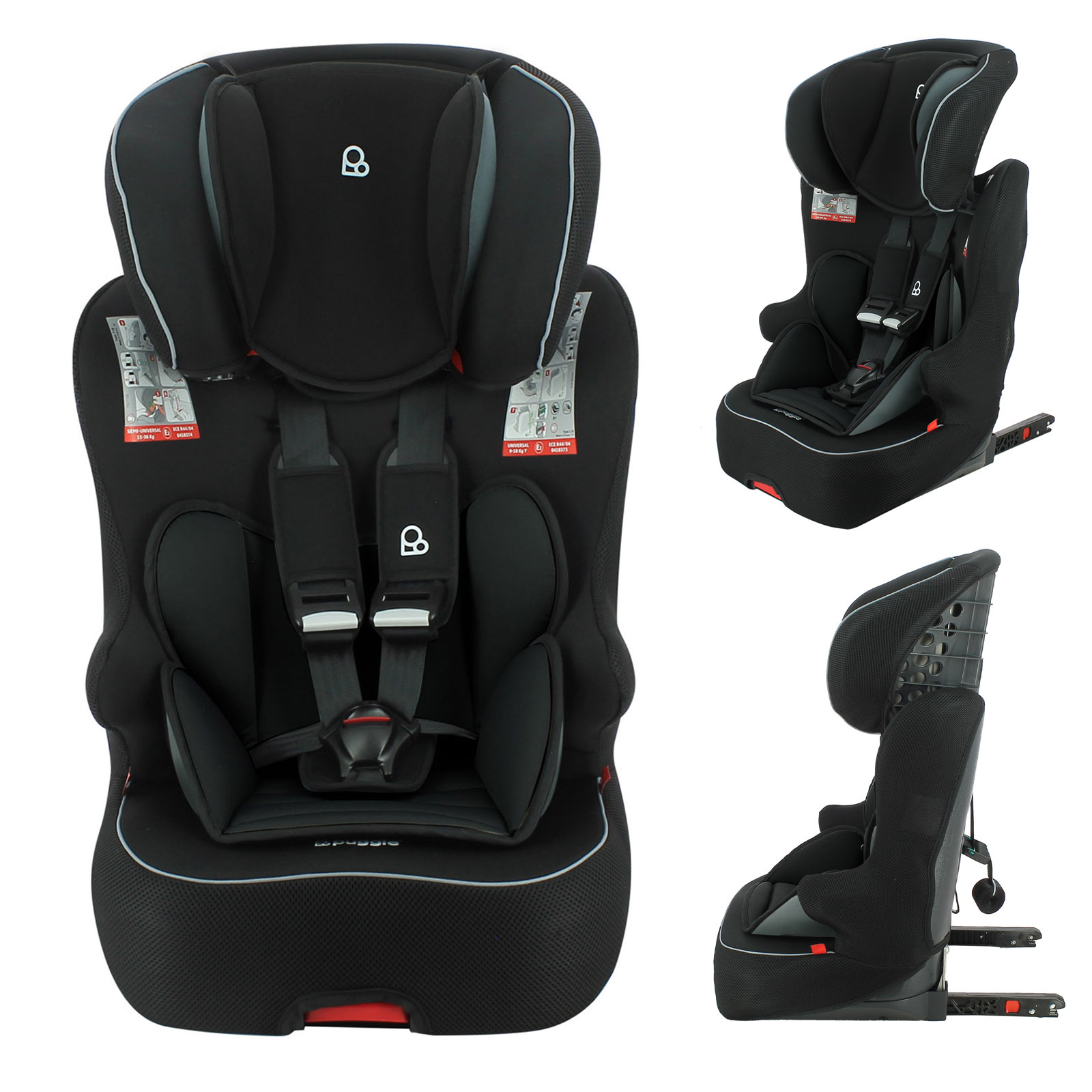 Puggle Kingston Comfort Plus Luxe ISOFIX Group 1/2/3 Car Seat - Storm Black (9 Months-12 Years)