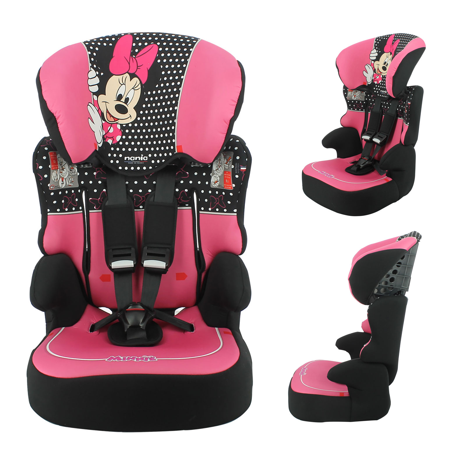Disney Minnie Mouse Linton Comfort Plus Group 1/2/3 Car Seat - Pink (9 Months-12 Years)