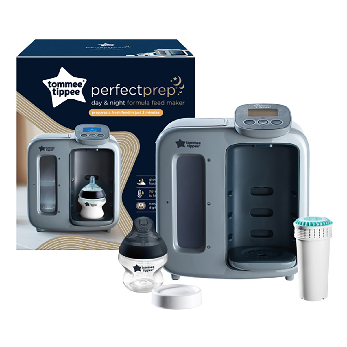 Tommee Tippee Perfect Prep Day & Night Machine Instant Baby Bottle Maker - Grey