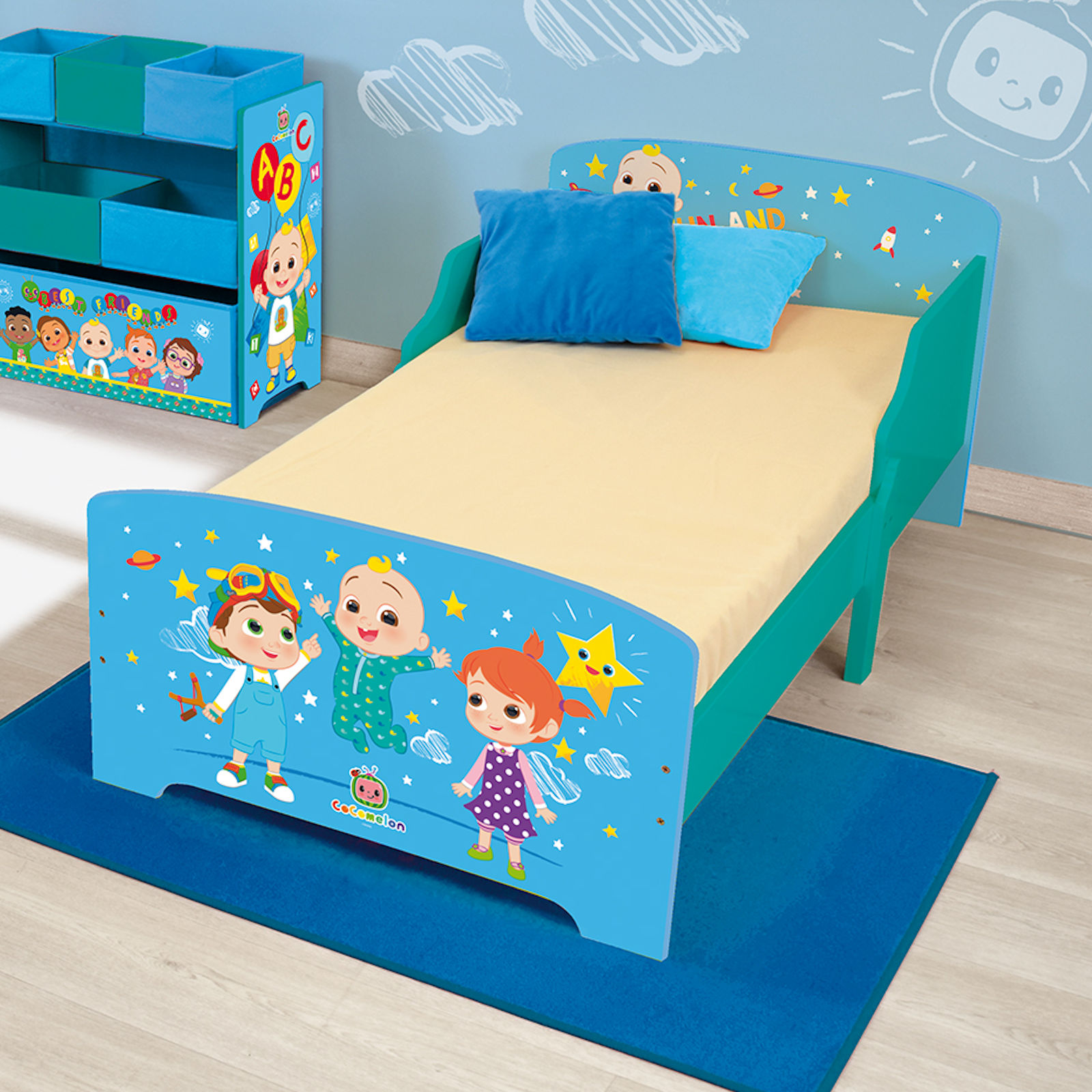Cocomelon Wooden Junior Toddler Bed – Blue
