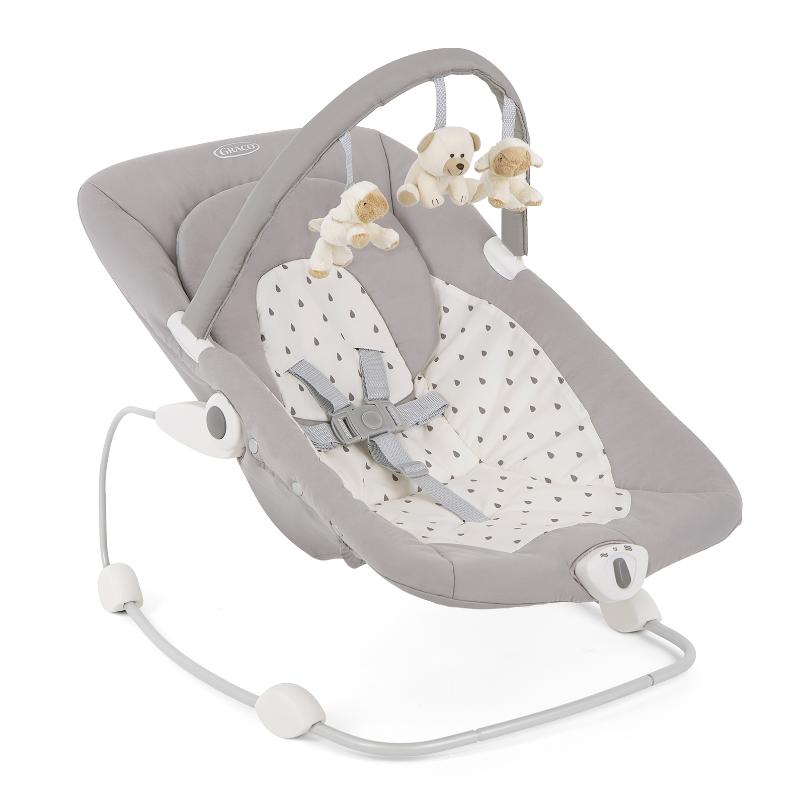 Graco Cheerie Infant Baby Bouncer Chair with Vibration – Beige Dots