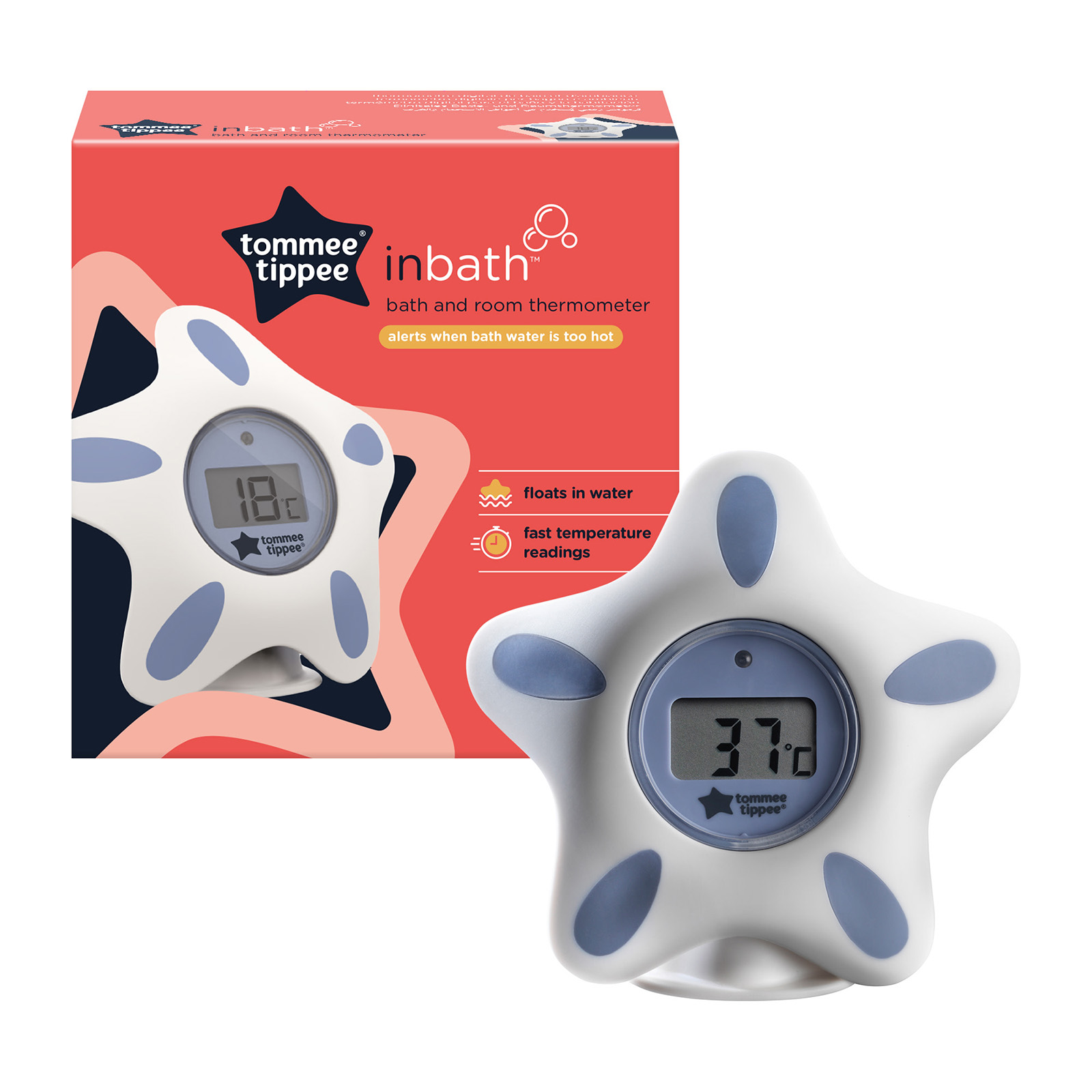 Tommee Tippee Closer to Nature In-Bath Digital Bath & Room Thermometer - White