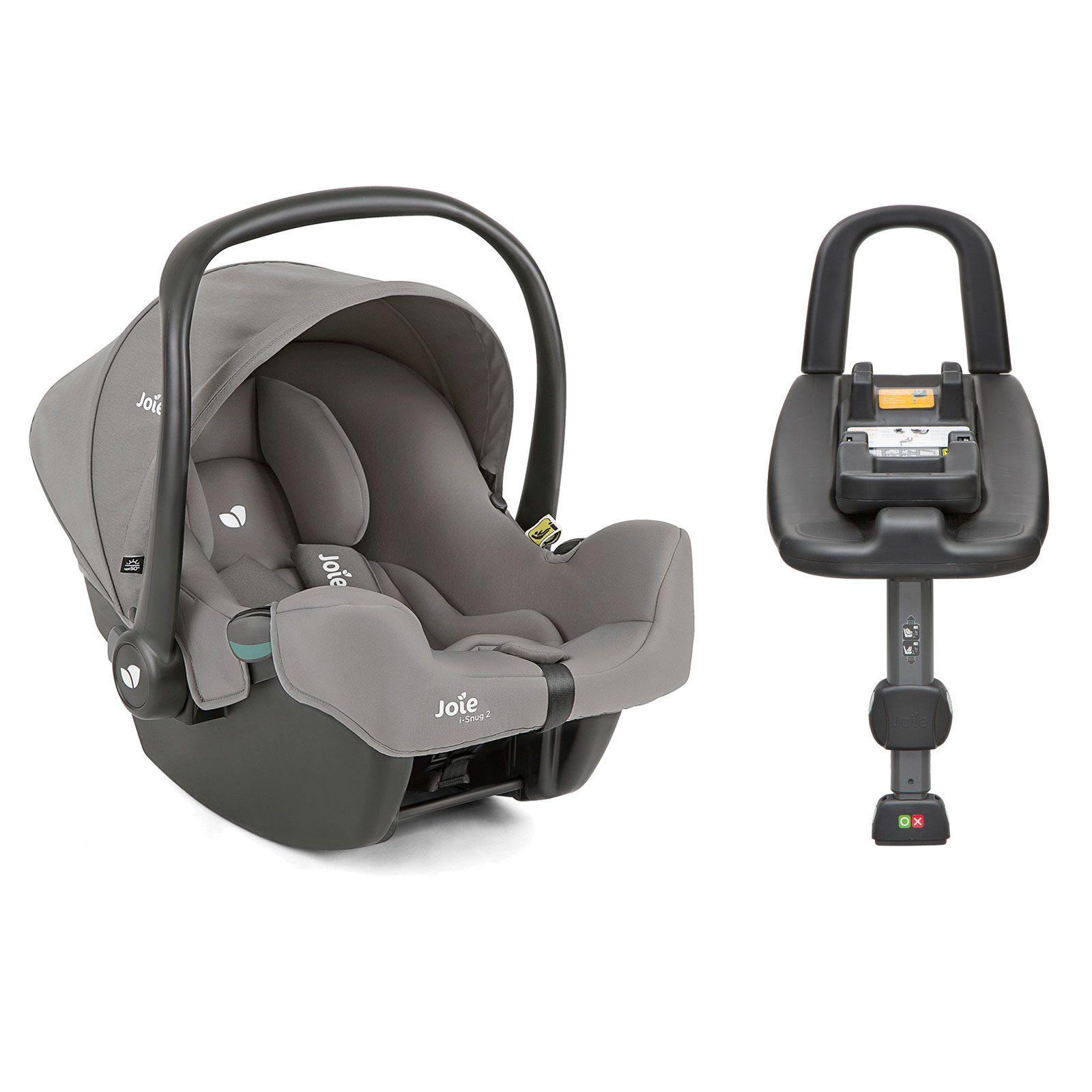 Joie i-Snug 2 Group 0+ Infant Car Seat with i-Base Advance ISOFIX Car Seat Base - Pebble (0-12 Months)