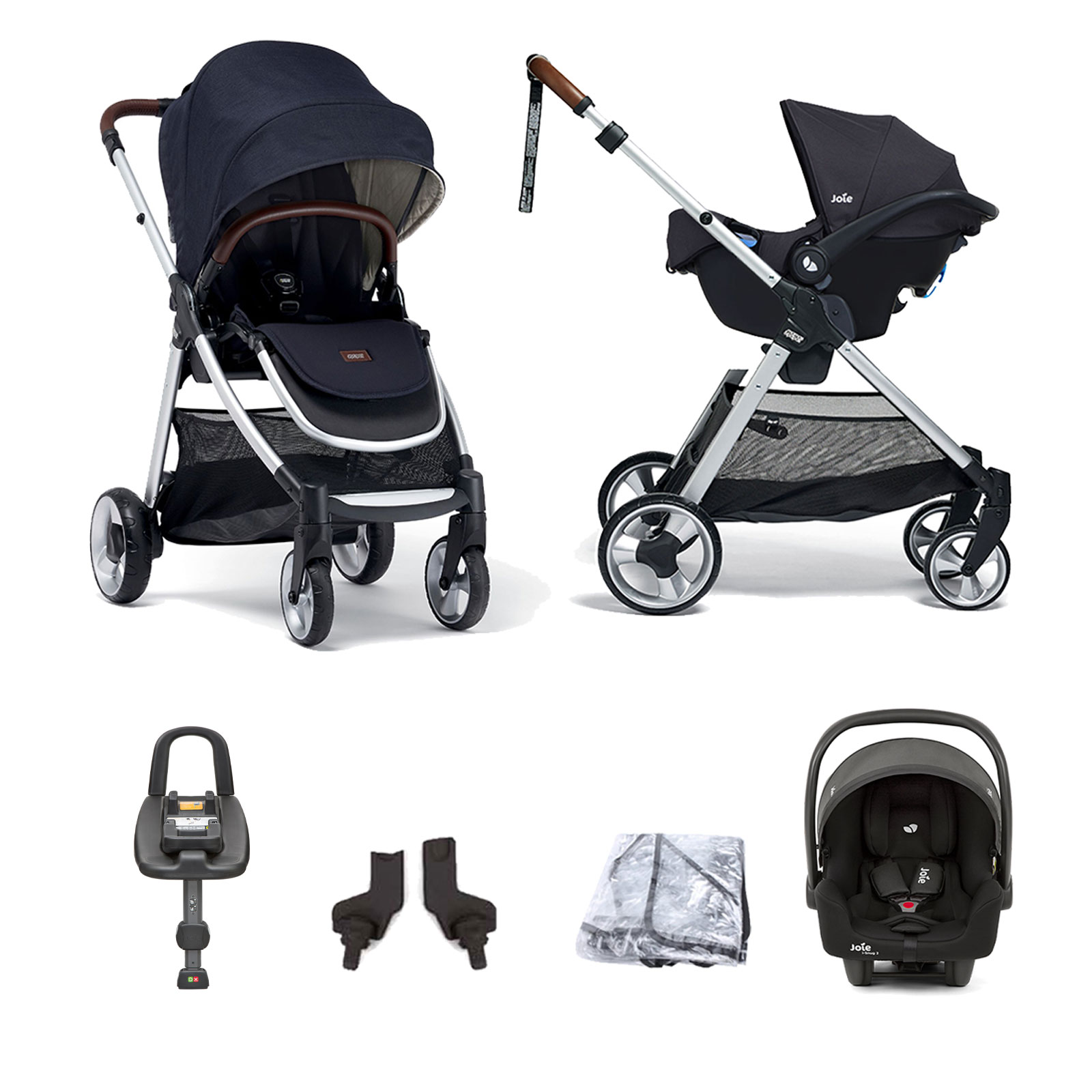 Mamas & Papas Flip XT2 (i-Snug 2 Car Seat) Travel System with ISOFIX i-Base Advance - Navy