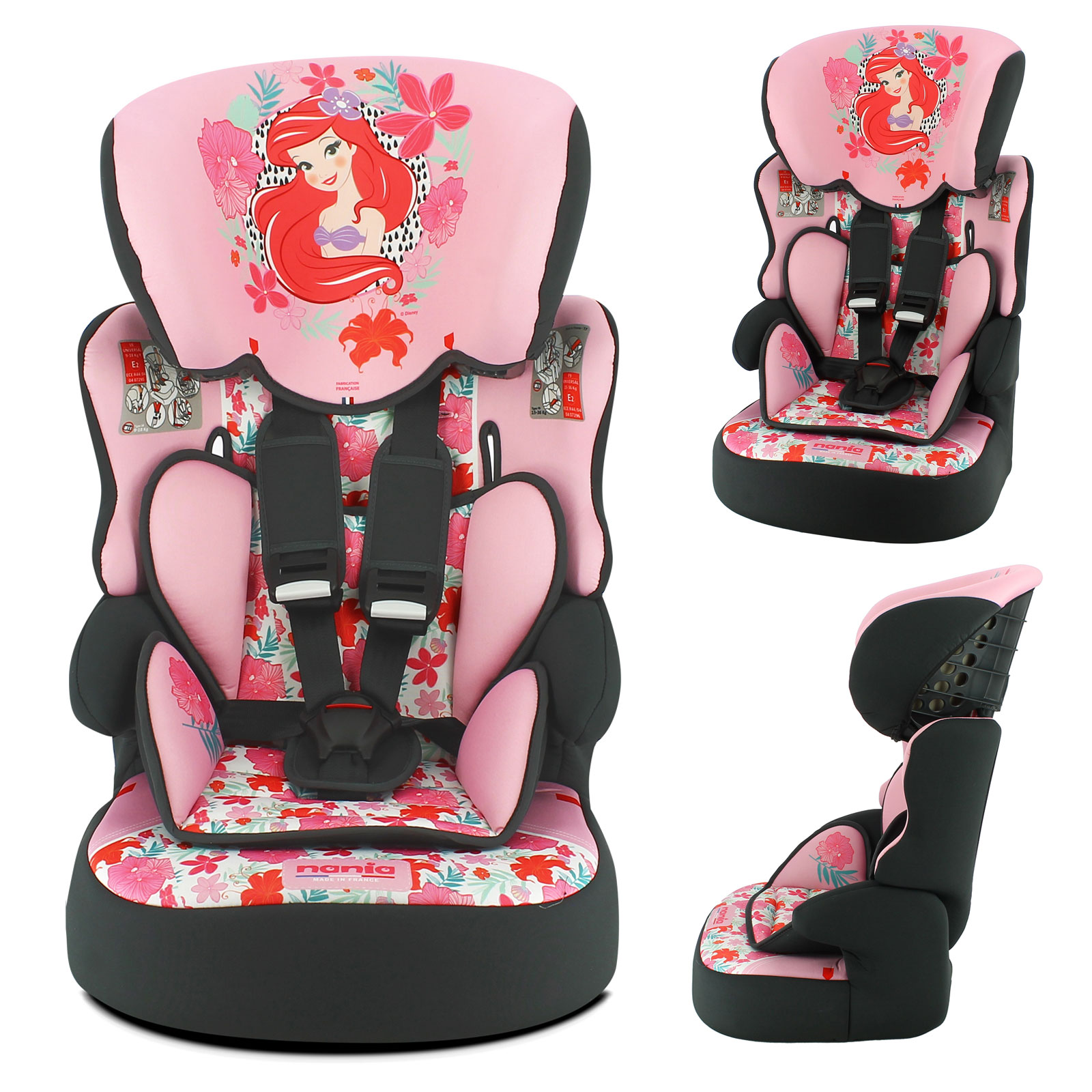 Little Mermaid Linton Comfort Plus Luxe Group 1/2/3 Car Seat - Pink (9 Months-12 Years)