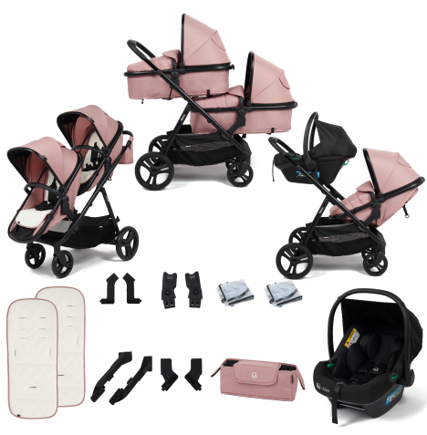 Puggle Memphis 2-in-1 Duo i-Size Double Travel System - Dusk Pink...