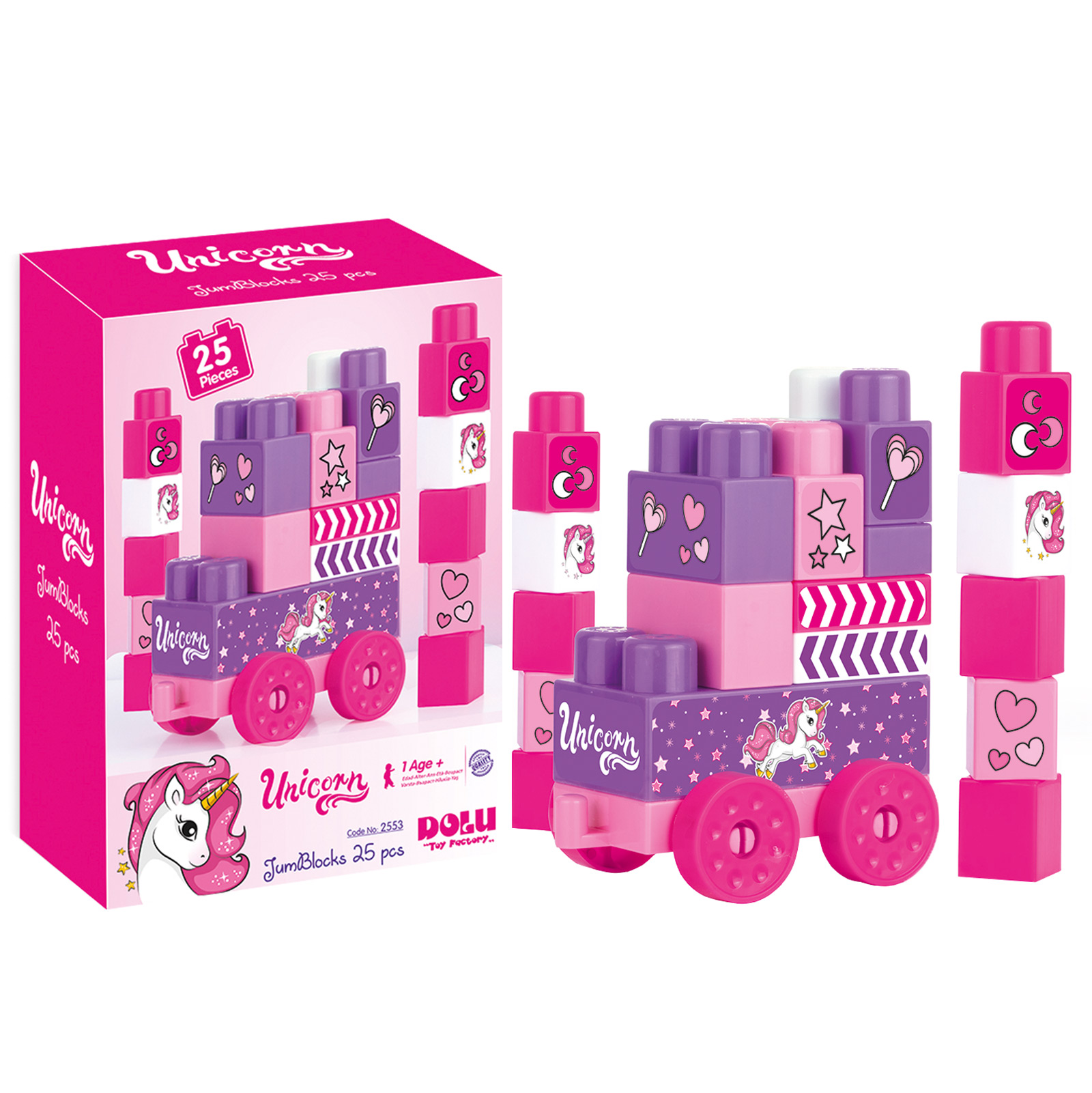 Unicorn Mega Blocks x 25 - Pink (2+ Years)