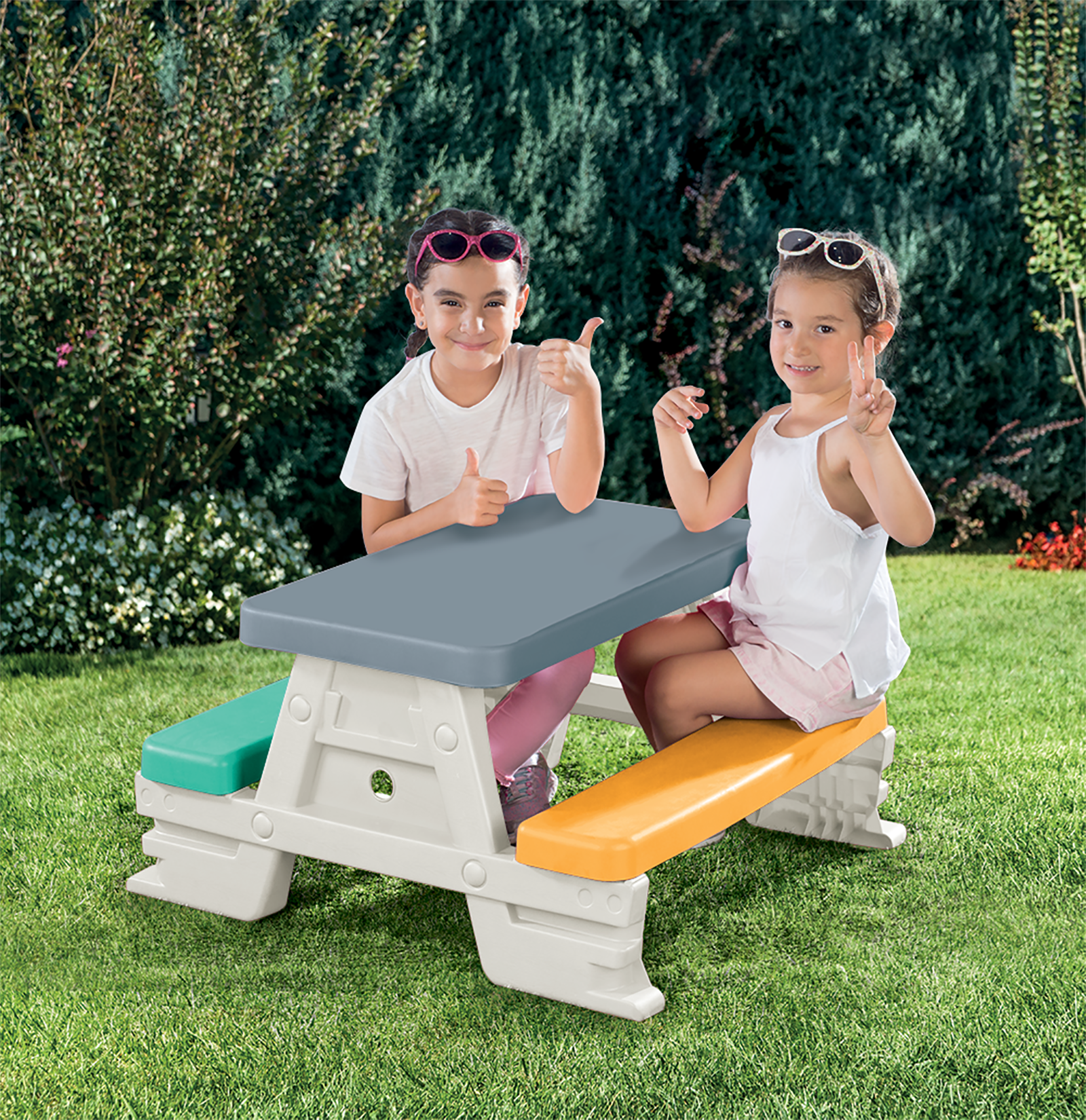 Kids Indoor & Outdoor Picnic Table For 4 - Multi (2+ Years)