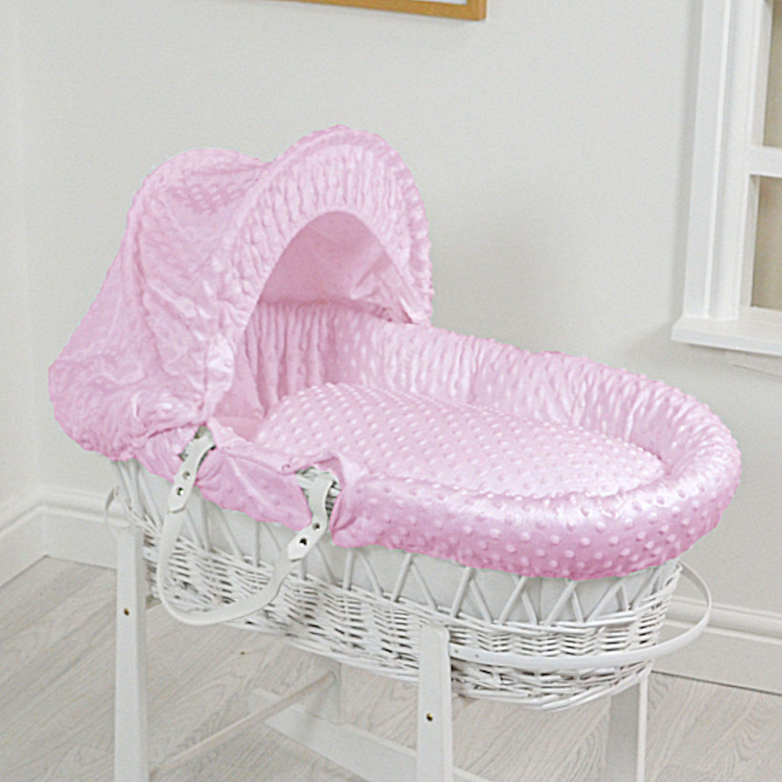 4Baby Luxury Padded White Wicker Baby 