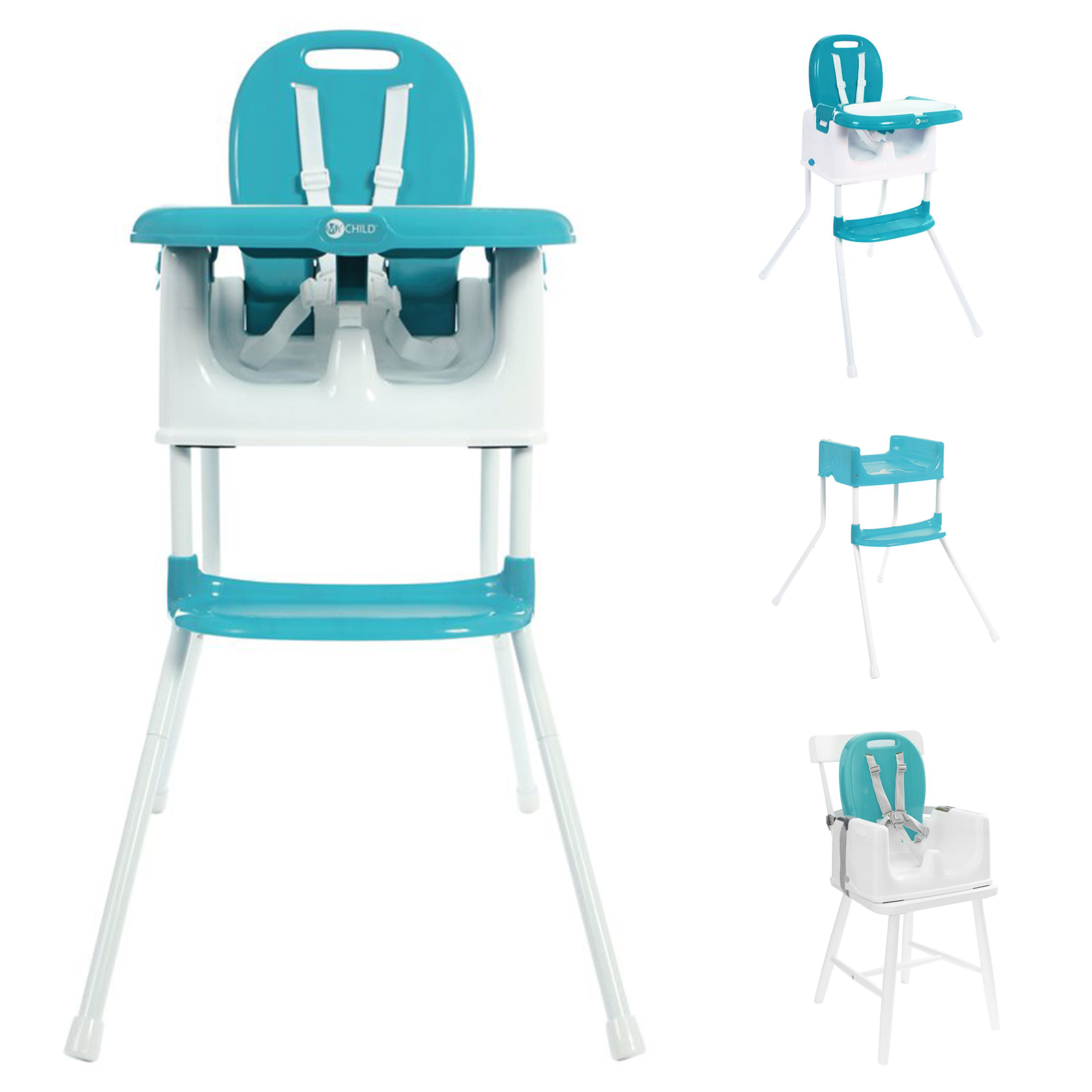 My Child Graze 3in1 Highchair, Low Chair and Booster Seat - Aqua