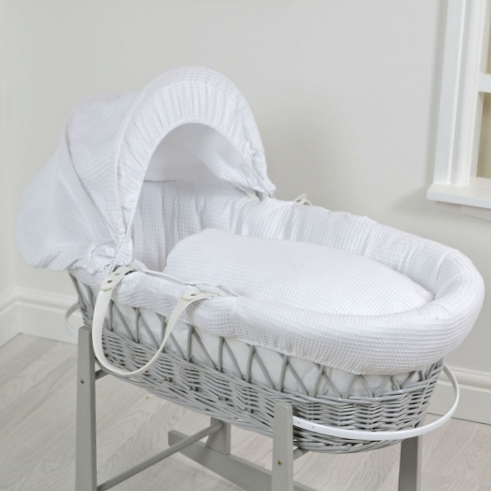 wicker bassinet basket with stand