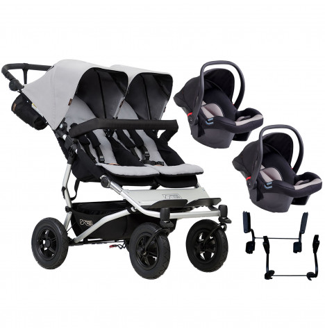 Mountain Buggy Duet V3 Double Travel System - Silver