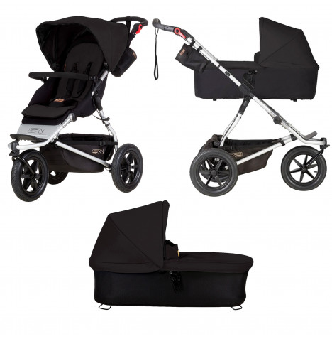 Mountain Buggy Urban Jungle Pushchair With Urban Jungle / Terrain / +One Carrycot Plus - Black