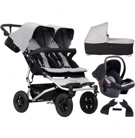 Mountain Buggy Duet V3 Travel System & Carrycot - Silver
