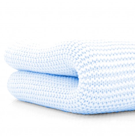 4baby Soft Cotton Cellular Pram / Moses Basket Blanket - Blue