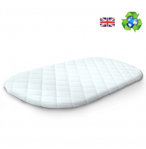 Puggle Deluxe Quilted Palm Moses Basket / Noah Pod / Snooze Pod Mattress 74 x 28 x 3cm