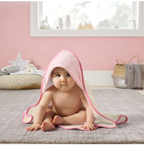 Clair De Lune Luxury Hooded Towel - Lullaby Stars Blush
