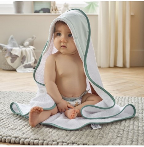 Clair De Lune Luxury Hooded Towel - Lullaby Stars Mint