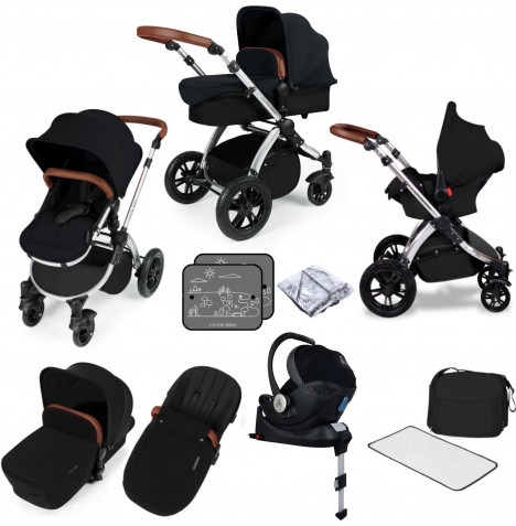Ickle bubba Stomp V3 All In One i-Size (Mercury) Travel System & Isofix Base - Black / Silver