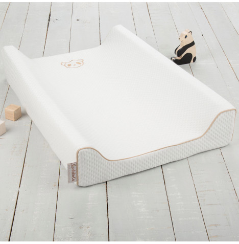Cuddle Co Comfi-Change Memory Foam Soft Bamboo Designer Changing Mat - White