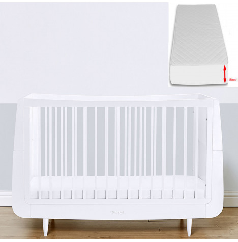 Snuz SnuzKot 2pc Skandi Cot Bed With Free Maxi Air Cool Mattress - White
