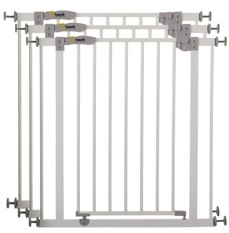Hauck Open N Stop Metal Pressure Fix Safety Stair Gate + Extension 75-80cm / 84-89cm (Pack of 3) - White