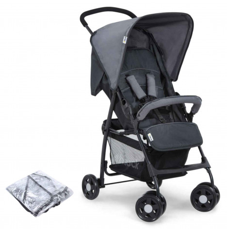 Hauck Sport Pushchair Stroller With Raincover - Charcoal 