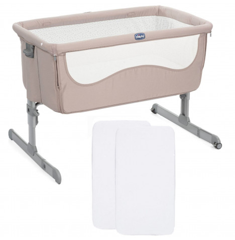 Chicco Next2Me Bedside Crib With 2 Fitted Sheets - Chick To Chick