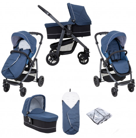 Graco Evo Avant Pushchair Stroller With Carrycot - Ink