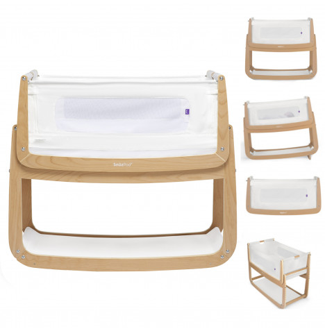 Snuz SnuzPod4 Bedside Crib 3 in 1 With Mattress - Natural