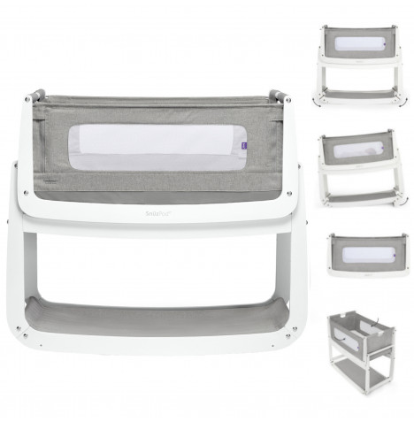 Snuz SnuzPod4 Bedside Crib 3 in 1 With Mattress - Dusk Grey