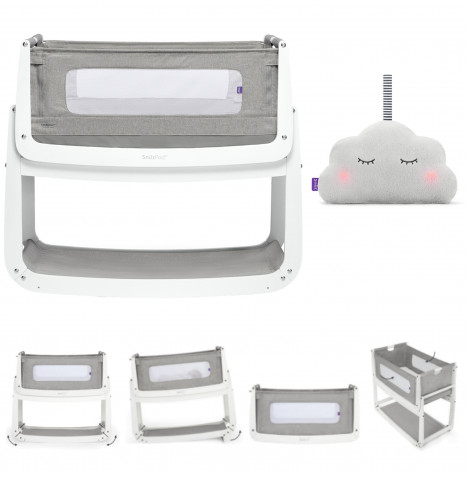 Snuz SnuzPod4 Bedside Crib 3 in 1 & Mattress With Free Snuzcloud Sleep Aid - Dusk Grey