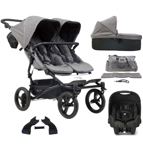 Mountain Buggy Duet Luxury Twin (Gemm) Travel System With Carrycot - Herringbone