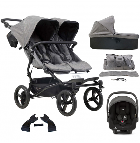 Mountain Buggy Duet Luxury Twin (i-Snug 2) Travel System With Carrycot - Herringbone