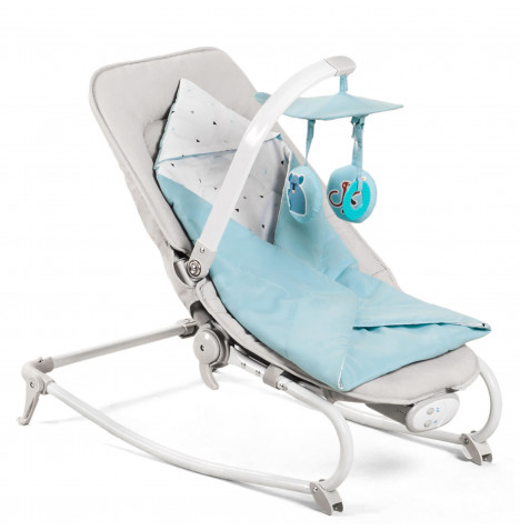 Kinderkraft Felio 3in1 Reclining Baby Bouncer Rocker Chair - Light Blue