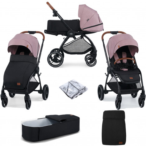 Kinderkraft Evolution 2in1 Stroller with Cocoon Carrycot - Mauvelous Pink