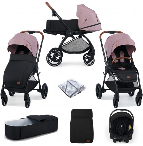 Kinderkraft Evolution 2in1 (Juva) Travel System with Cocoon Carrycot - Mauvelous Pink