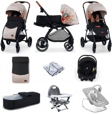 Kinderkraft Evolution 2in1 (Juva) Everything You Need Travel System with Cocoon Carrycot - Bird