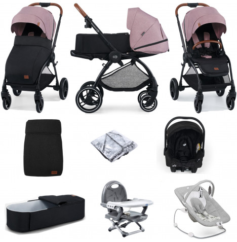 Kinderkraft Evolution 2in1 (Juva) Everything You Need Travel System with Cocoon Carrycot - Mauvelous Pink
